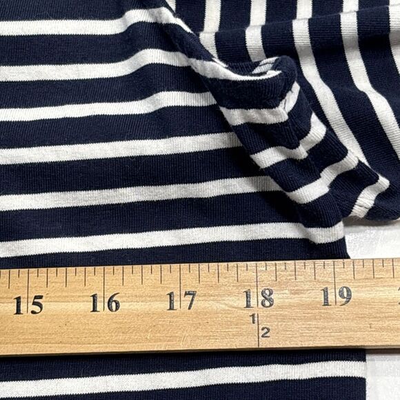 J Crew Stripe Peplum Tank Top Navy White Cotton Nautical Large H7755 - Picture 10 of 11